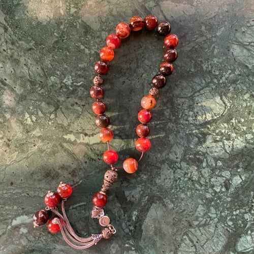 مسبحه من حجر العقيق الكريم