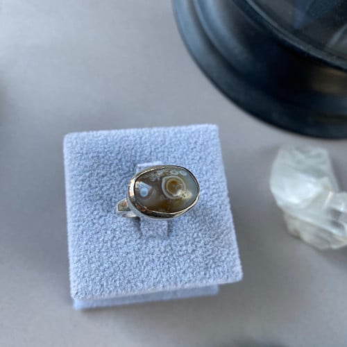 خاتم من الفضه و حجر