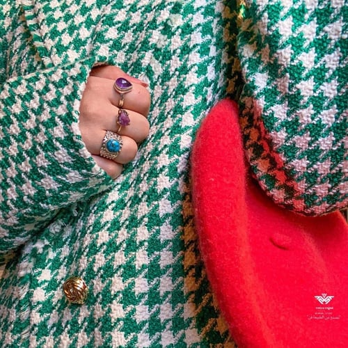 خاتم من حجر الفيروز الكريم مقاس 6