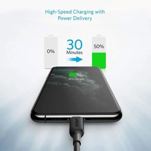 سلك شحن انكر باورلاين الاصدار الثالث تايب سي الى ل...