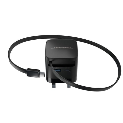 شاحن جداري 2 في 1 JEEBEL – مناسب للسفر مع رأس مزدو...