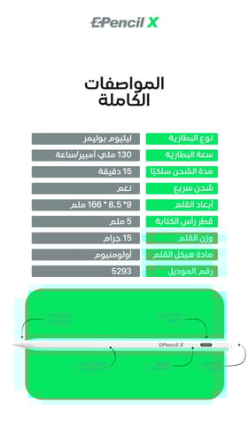 قلم ايباد EPencil X من E ONE - ابيض