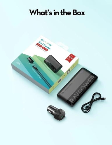 بكج راف باور بطارية بقوة 20 واط بسعة 10000 ملي امب...