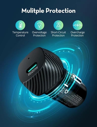 شاحن سيارة راف باور بقوة 20 واط بمنفذ تايب سي - اس...