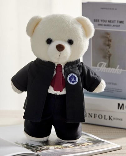 دمية دب مع طقم محامي