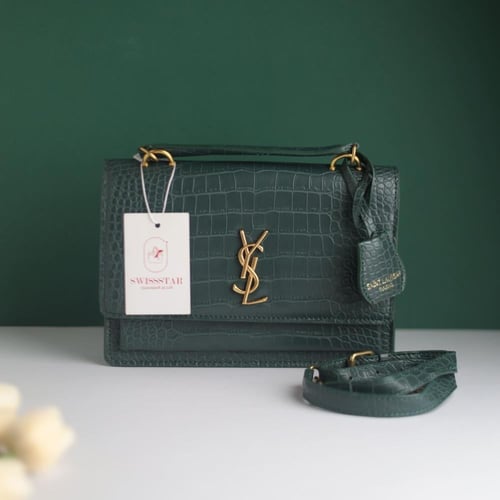 شنطة سان لوران صن سيت جلد تمساح N130