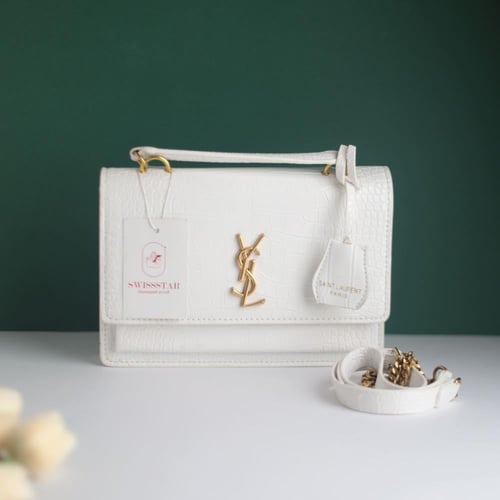 شنطة سان لوران صن سيت جلد تمساح N130