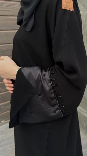 عبايات ملكي كم جلد مطرز جلد