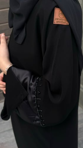 عبايات ملكي كم جلد مطرز جلد