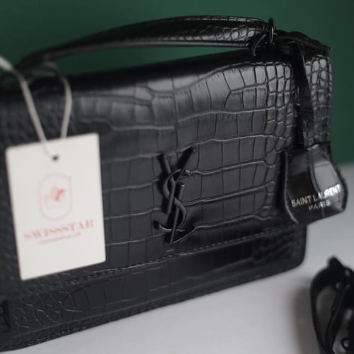 شنطة سان لوران صن سيت جلد تمساح N130