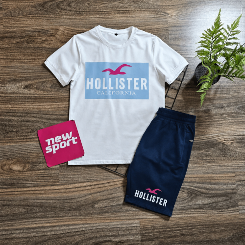 تيشرت ابيض HOLISTER + شورت كحلي N08