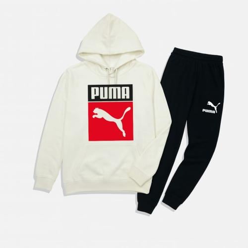 طقم بوما بلوفر أبيض + بنطلون أسود 275