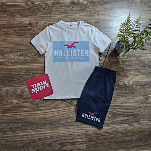تيشرت ابيض HOLISTER + شورت كحلي N08