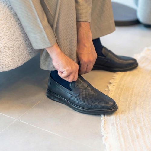 حذاء (DAILY) Comfort جلد بقر طبيعي باللون الكحلي
