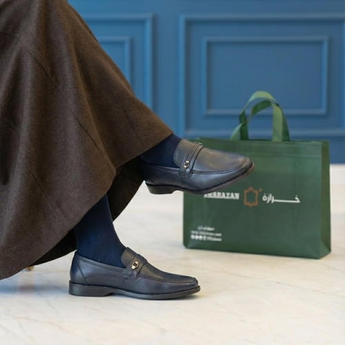 حذاء (CLASSIC) Dress جلد بقر طبيعي باللون الكحلي