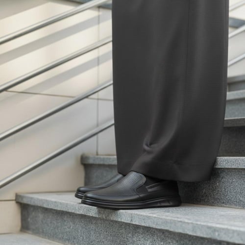 حذاء (DAILY) Comfort جلد بقر طبيعي باللون الأسود