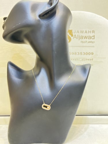 عقد ذهب موديل عالمي مستطيل