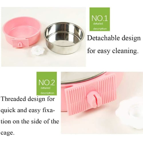 صحن ستاليس قابل للتثبيت داخل القفص للحيوانات الالي...