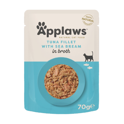 ابلاوز طعام رطب التونا مع سمك الدنيس 70جرام