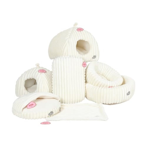 زولكس سرير وكوخ للقطط والكلاب الصغيرة لون ابيض حجم...