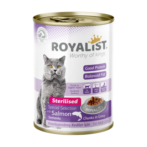 روياليست طعام رطب للقطط المعقمة قطع السالمون في ال...