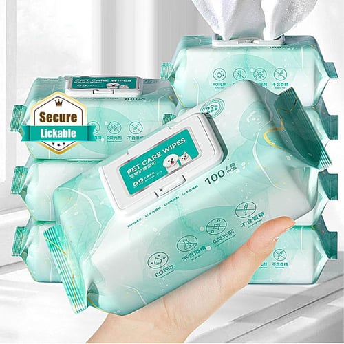 مناديل معطرة للحيوانات الاليفة 100 منديل