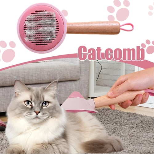 مشط بكبسة تنظيف ذاتي لازالة الشعر الزائد للقطط وال...