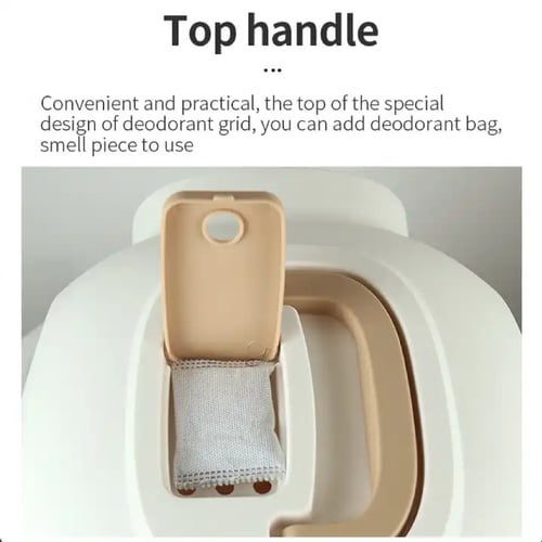 ليتر بوكس مغلق حجم كبير مع مجرفة وفلتر ماص للروائح...