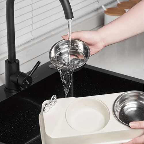 صحن طعام ستاليس مزدوج بعدة الوان