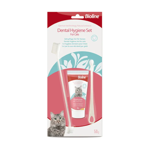 بايو لاين معجون اسنان للقطط مع فرش تنظيف 50 جرام