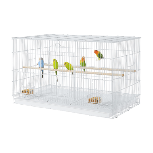 قفص طيور ابيض مقاس (35*48) باارتفاع 33 سم