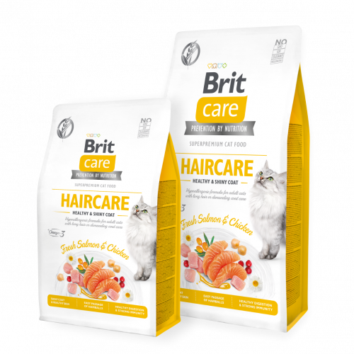 بريت طعام جاف للقطط للعناية بالشعر 2كيلو