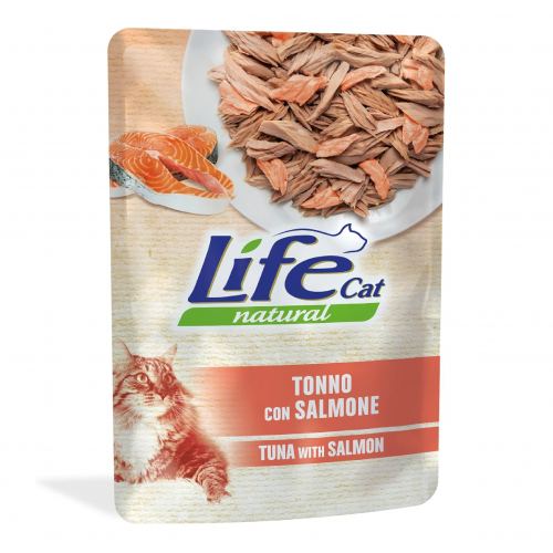 لايف كات ظرف طعام رطب للقطط تونا وسالمون 70 جم