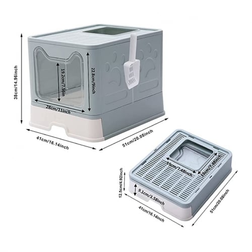 ليتر بوكس مغلق كبير مزود بدرج لتنظيف الرمل بسهولة...