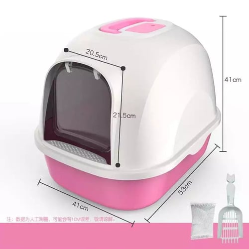 ليتر بوكس مغلق حجم كبير مع مجرفة وفلتر ماص للروائح...