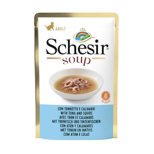 شيزر طعام رطب للقطط تونا مع الحبار بالحساء 85 جرام