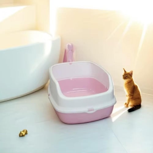 ليتر بوكس بحواف عالية مع مجرفة (عدة الوان)