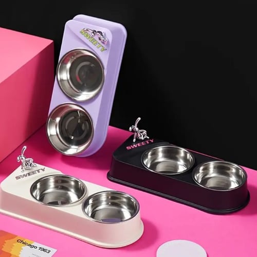 صحن طعام ستاليس مزدوج بعدة الوان