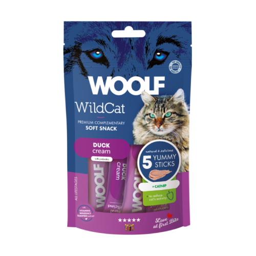 مكافآت WOOLF للقطط بلحم البط والكاتنيب (5×14 جرام)