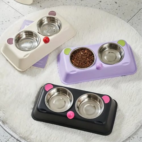 صحن طعام ستاليس مزدوج بعدة الوان