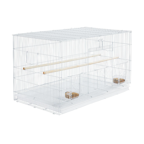 قفص طيور ابيض مقاس (43*60)بارتفاع 40سم