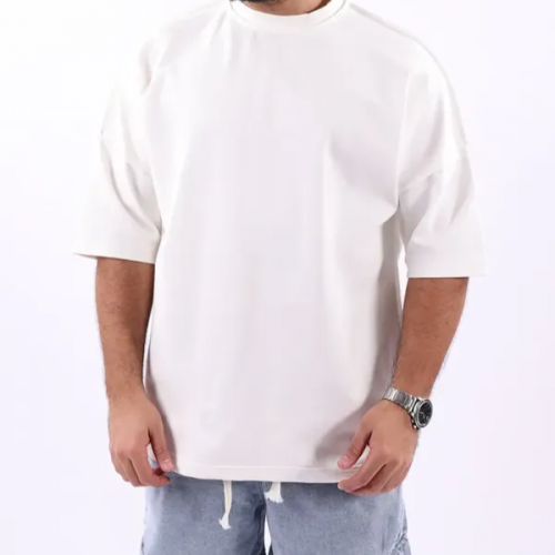 تيشيرت Calma v3 اوفر سايز ابيض - قطن