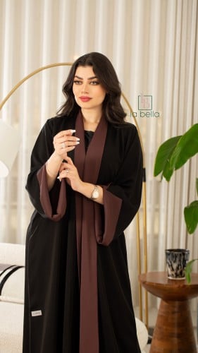 عباية دبل فيس اسود وعنابي