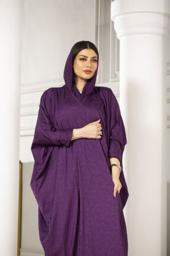 عباية بنفسجي حرير نص بشت