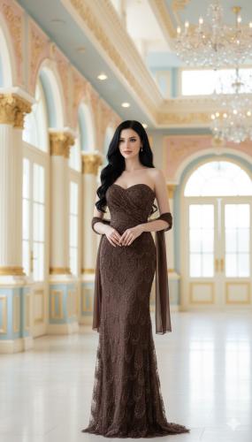 فستان سهره انيق مطرز بالخرز