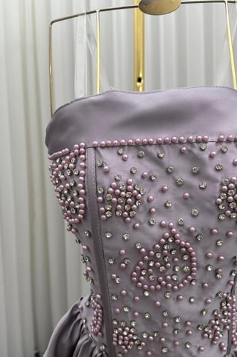 فستان سهرة ميكادو بتطريز يدوي انيق