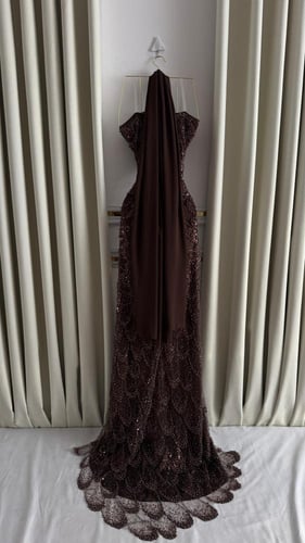 فستان سهره انيق مطرز بالخرز