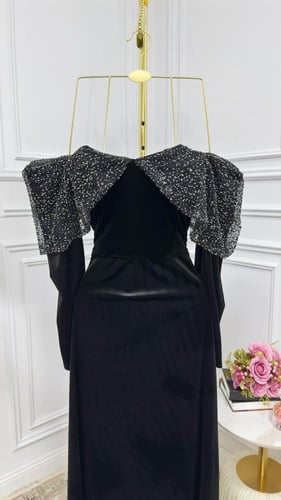 فستان مخمل فصوص