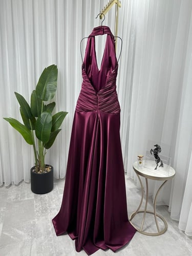 فستان سهرة تفتة بتكسير بليسية