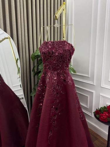 فستان سهره جازار مطرز بالخرز